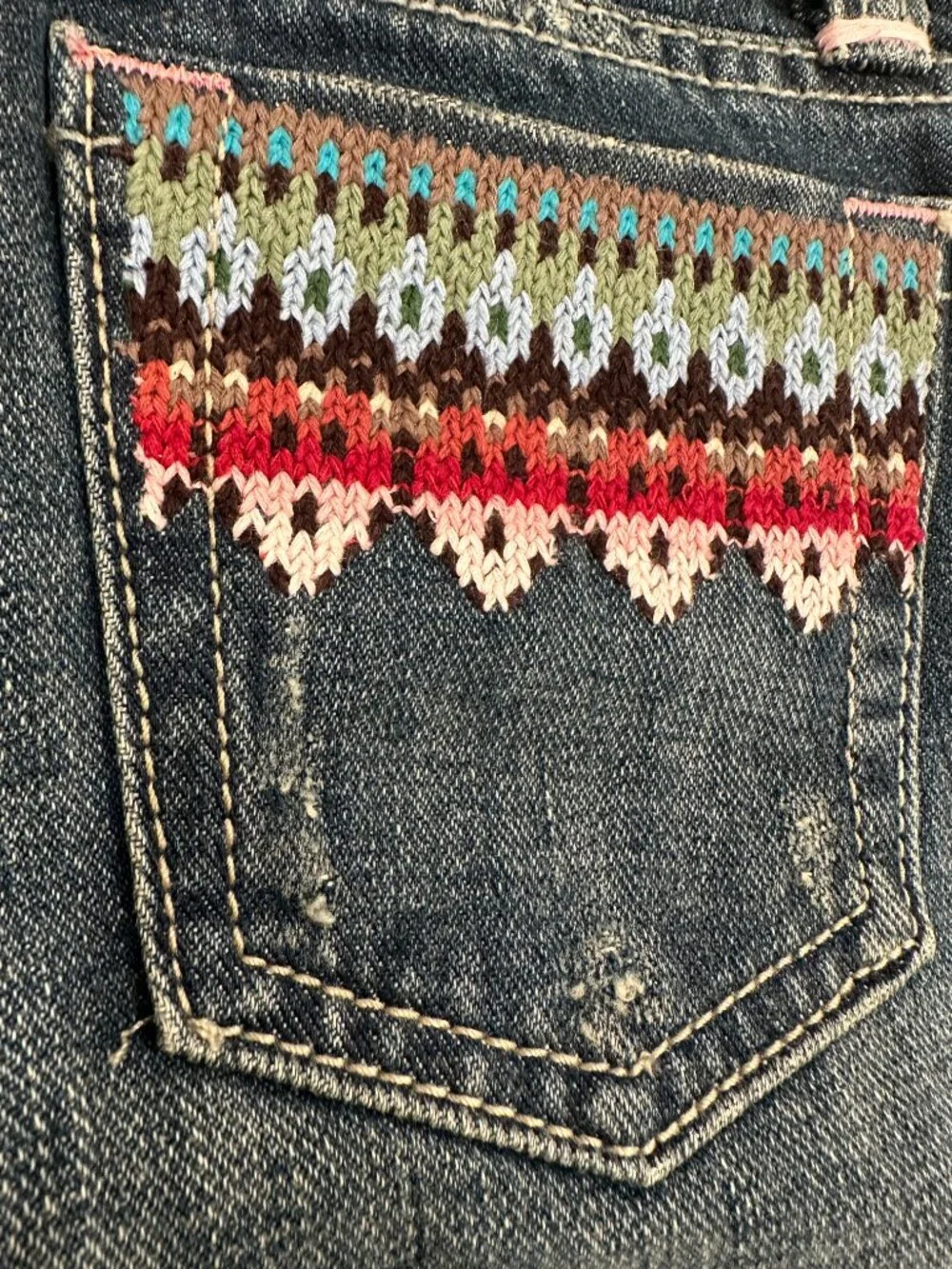 NWT Vintage Y2K GAP Kids Flared Embroidered Jeans Size 10